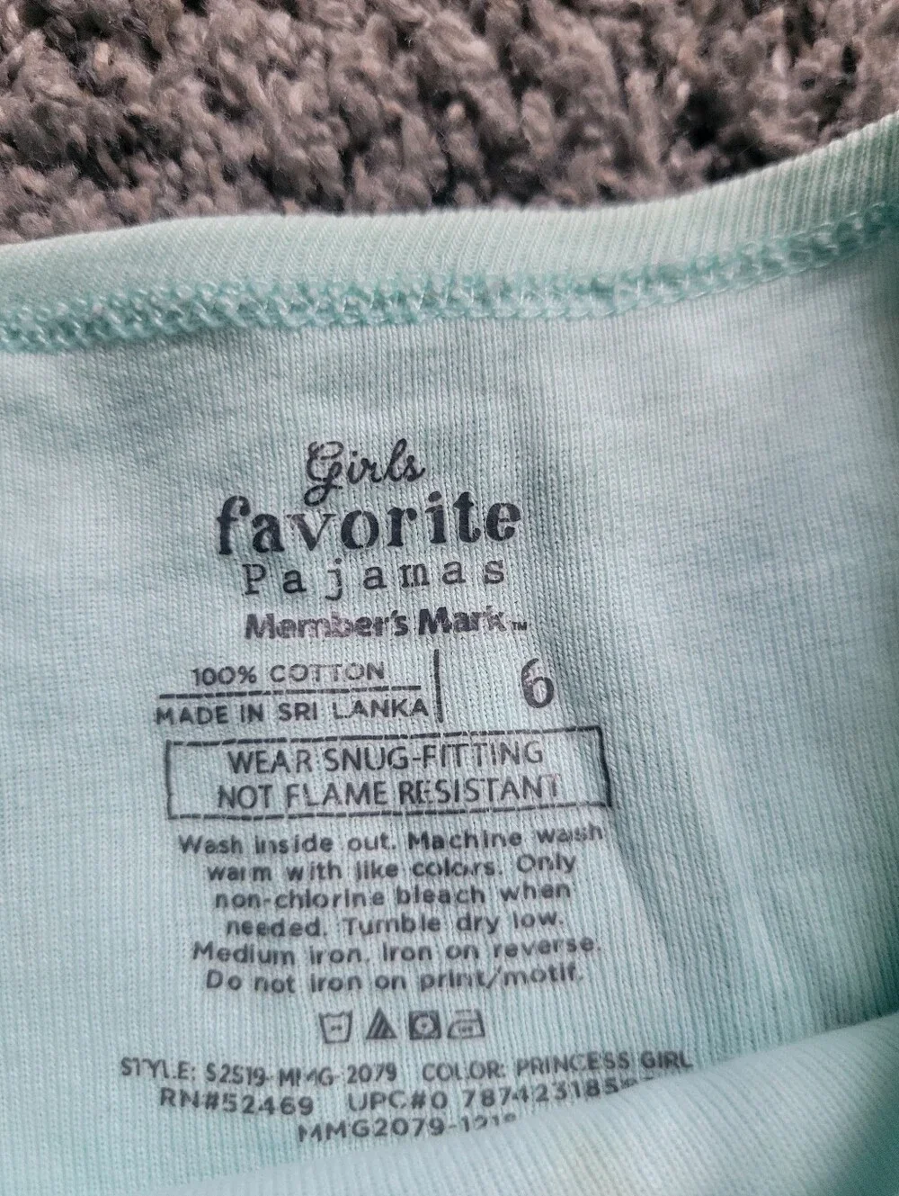 Girls Pink & Mint Princess Pajama Set - Soft Cotton Pants & Shorts Size 6 Bundle